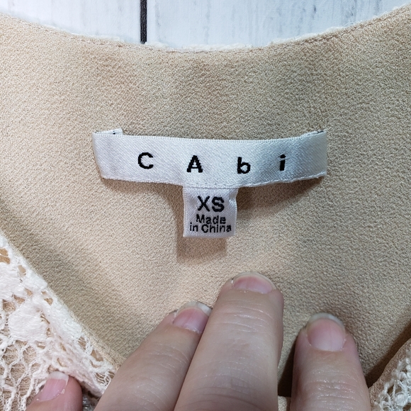 Cabi Ivory Lace Overlay Cami Tank Top Style #798 - Picture 5 of 6